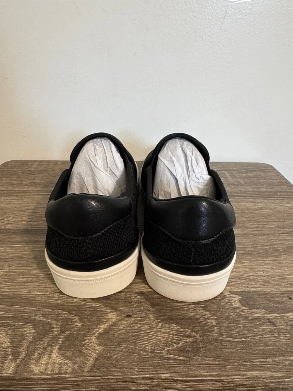 Alfani Black Slip-On Knit Loafers with White Sole